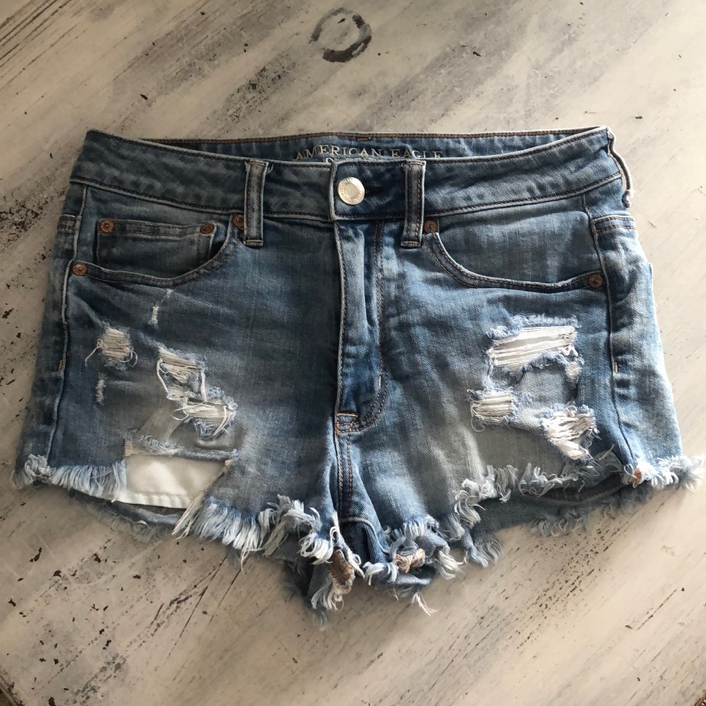 American eagle hi-rise festival sz 6 shorts denim